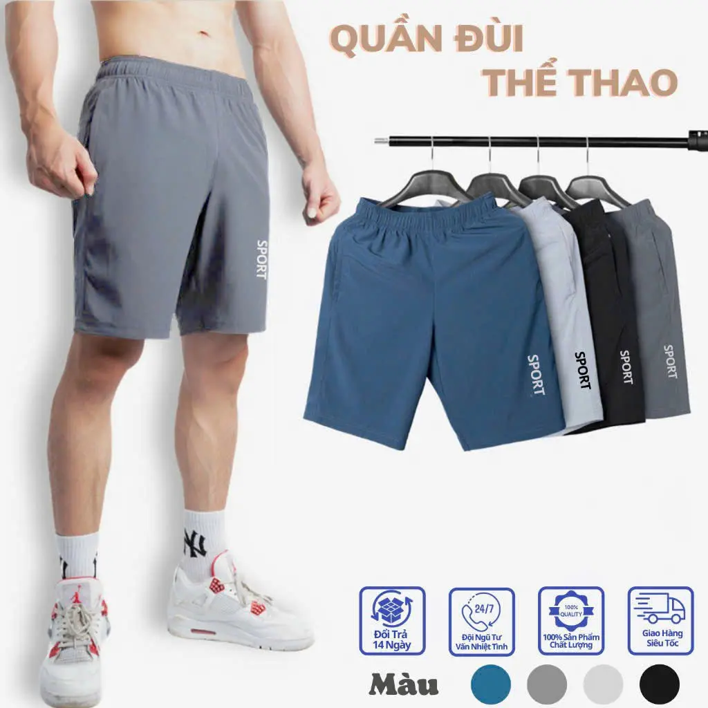 combo Quần Đùi Nam Sport chất liệu vải gió xi dãn thông thoáng thể thao