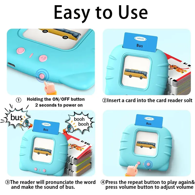 Bilingual Talking Flash Card, 510 Words Spanish & English Bilingual Talking Flash Card, Animal Sensory Speech Audible Toys, Bilingual Flash Cards Gifts for Kids 4