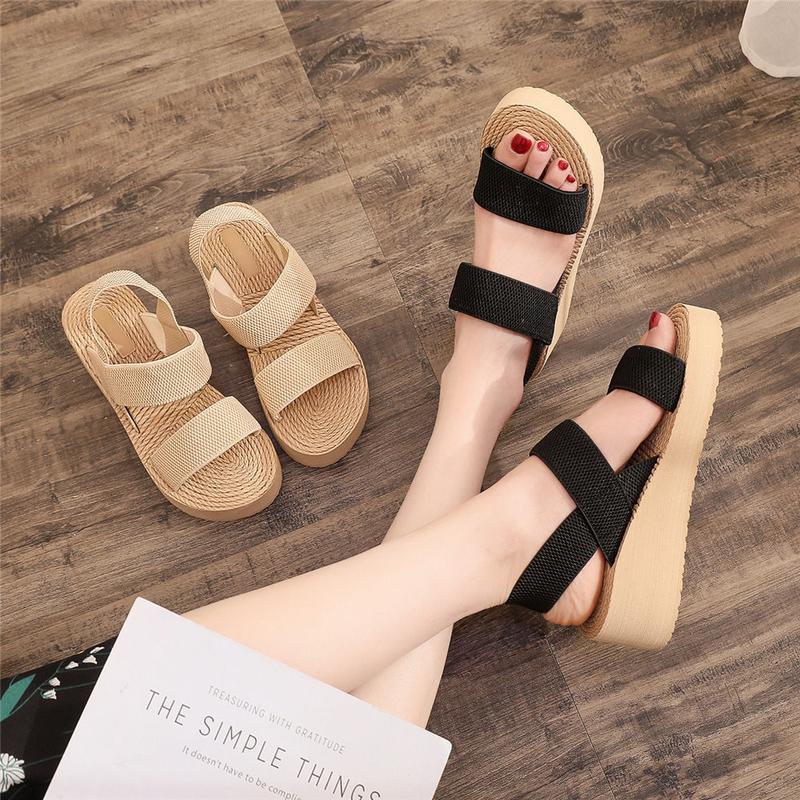Product Introduction of 2025 Women's Outdoor Sandals Summer New Korean Style Fashionable Cross Strap Fashionable Platform Roman Shoes Sandals 1