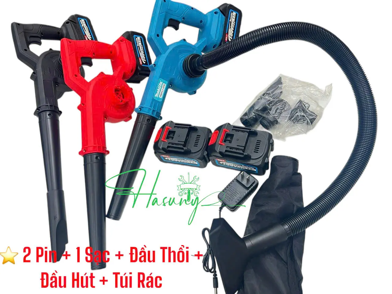 [Bán Chạy] Máy Thổi Hút Bụi 2 trong 1, Tặng Kèm 2 P, Đầu Thổi, Củ Sạc,Túi lọc rác- làm sạch-Máy Hút Bụi ( giao màu ngẫu nhiên)