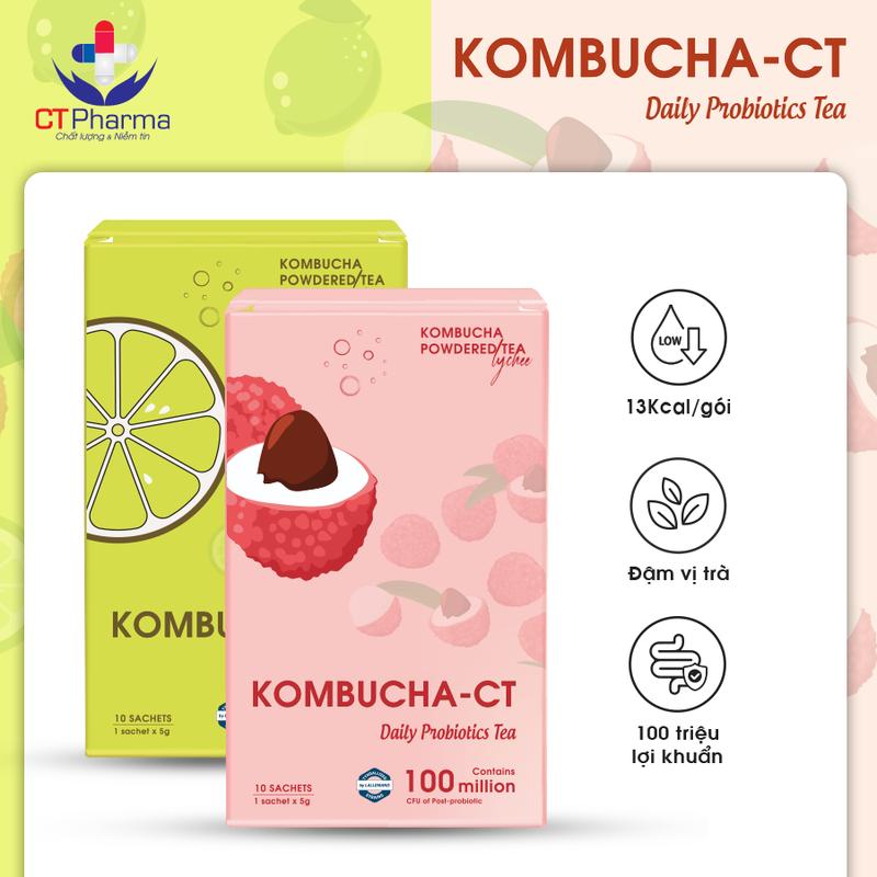 [Combo Chanh Vải] Trà Kombucha CT - Kombucha Đài loan- 13 kcal Nước Trà Len Men -Không Chua