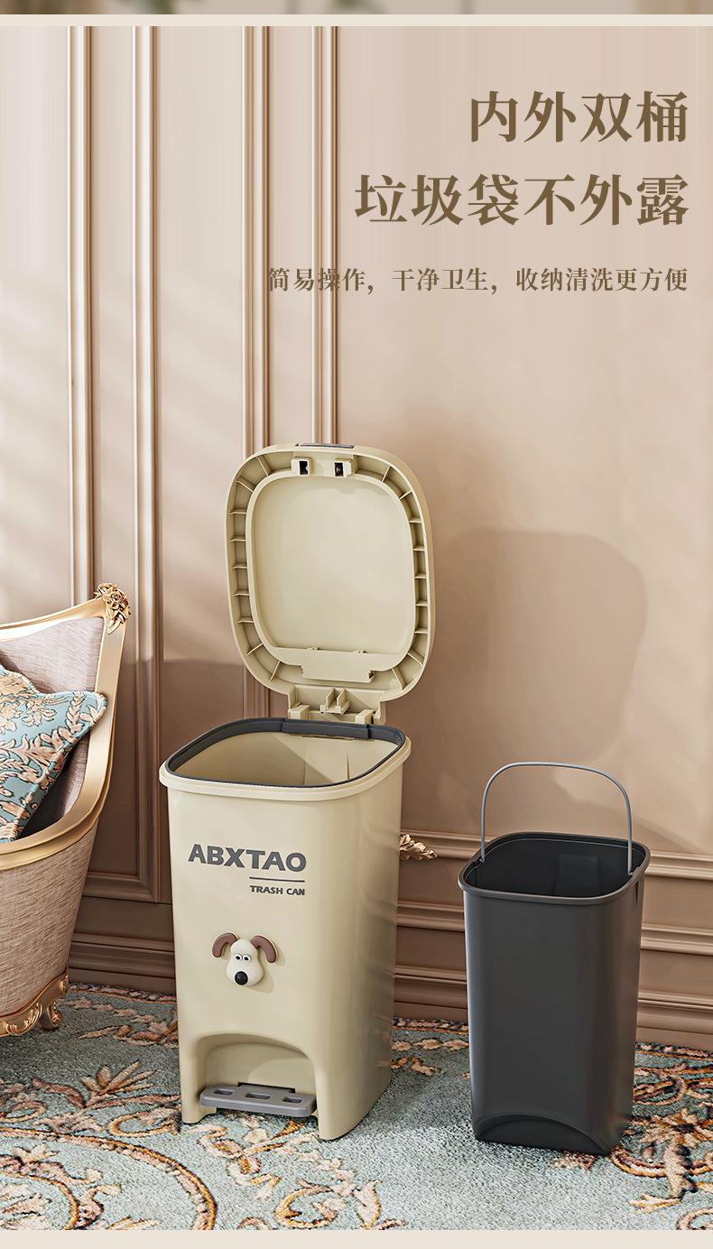 Product Introduction of 2025 New Trash Can for Home Bathroom Toilet with Lid Kitchen Large Capacity Living Room Light Luxury Pedal Commercial Use 11