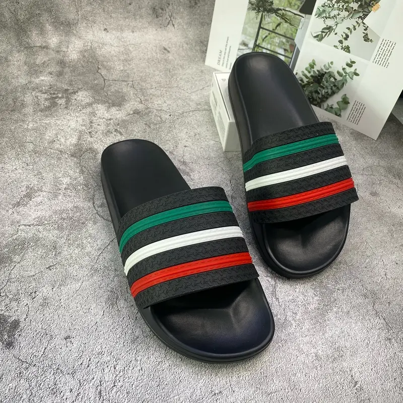 Dép quai ngang sọc 3 màu trẻ trung   Đế Bằng Slipper 0