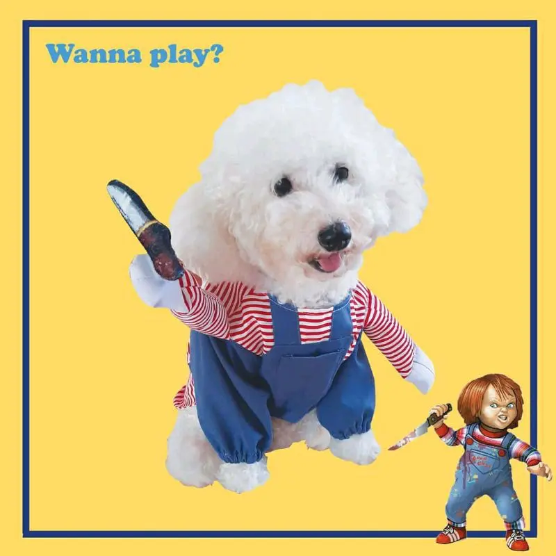 Baju Kostum Anjing Kucing Chucky Halloween Edition