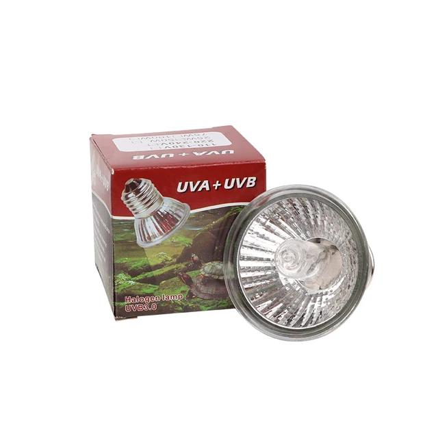 Lampu UVA UVB Halogen 50W  Penghangat Reptile Torto Sulcata Nomoy Kecil Iguana Kura Kura 9