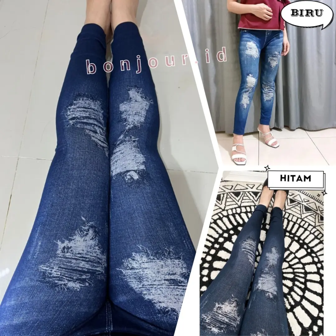 NEW LEGGING IMPORT SOBEK BIRU HITAM / CELANA LEGGING HW / LEGGING MURAH Melar Motif Panjang Soft Tebal