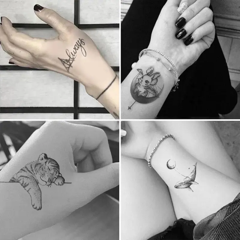 Miếng Dán Hình Xăm Tạm Thời, Thiết Kế Độc Đáo Không Thấm Nước, Không Phản Chiếu, Thích Hợp Cho Bé Gái, Miếng Dán Hoa Cài Áo Hình Xăm Giả 1