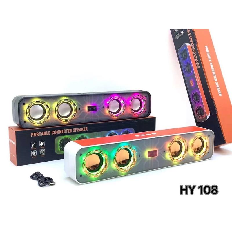 Loa Bluetooth 1997 HY-108 Thiết Kế Cực Đẹp, Âm Thanh Sống Động, Đèn LED RGB Nháy Theo Nhạc Loa kệ sách Nghe Nhạc Củ Loa