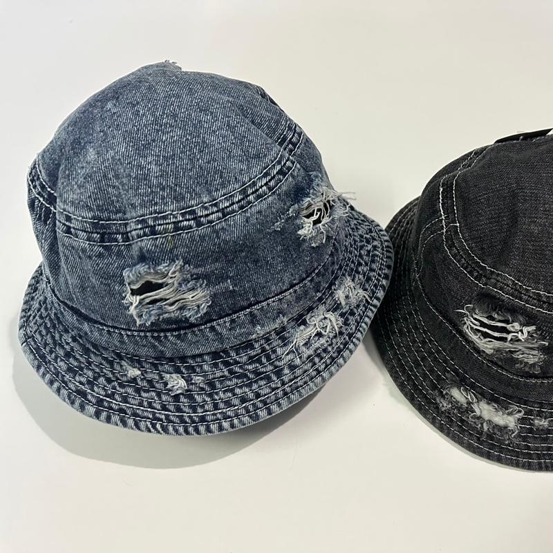 Nón vành tròn, Mũ bucket jean rách nam nữ phong cách cá tính H20