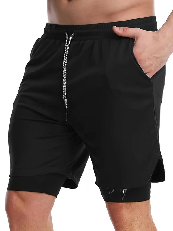 Men's 2 In 1 Spider Print Drawstring Waist Sports Shorts, Casual Regular Fit Pocket Track Shorts for Summer, Gym Shorts, Sport & Outdoor Clothing For Gym Workout Running 3