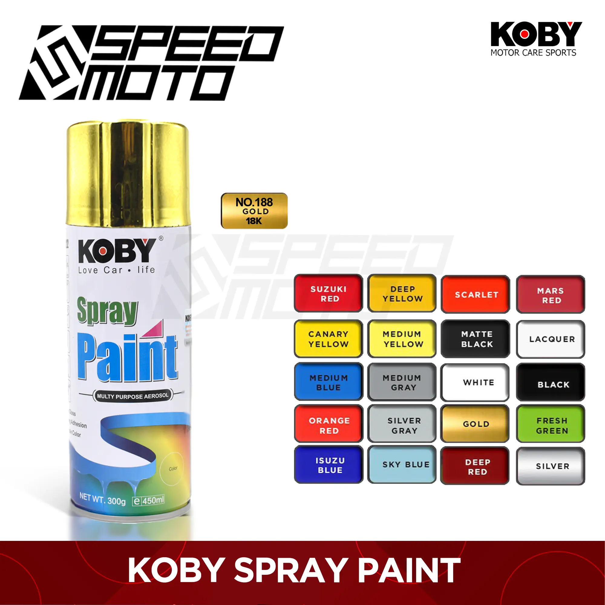 KOBY ACRYLIC SPRAY PAINT SOLID COLOR 450ML