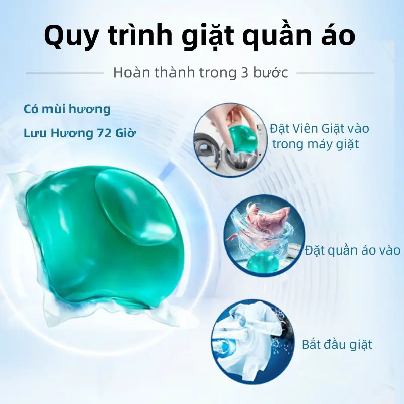 Đa Năng Viên Giặt Túi 10 Viên Giặt Lưu Hương Đậm Sâu Làm Mềm Vải 5 Trong 1 Và Không Gây Kích Ứng Da 1
