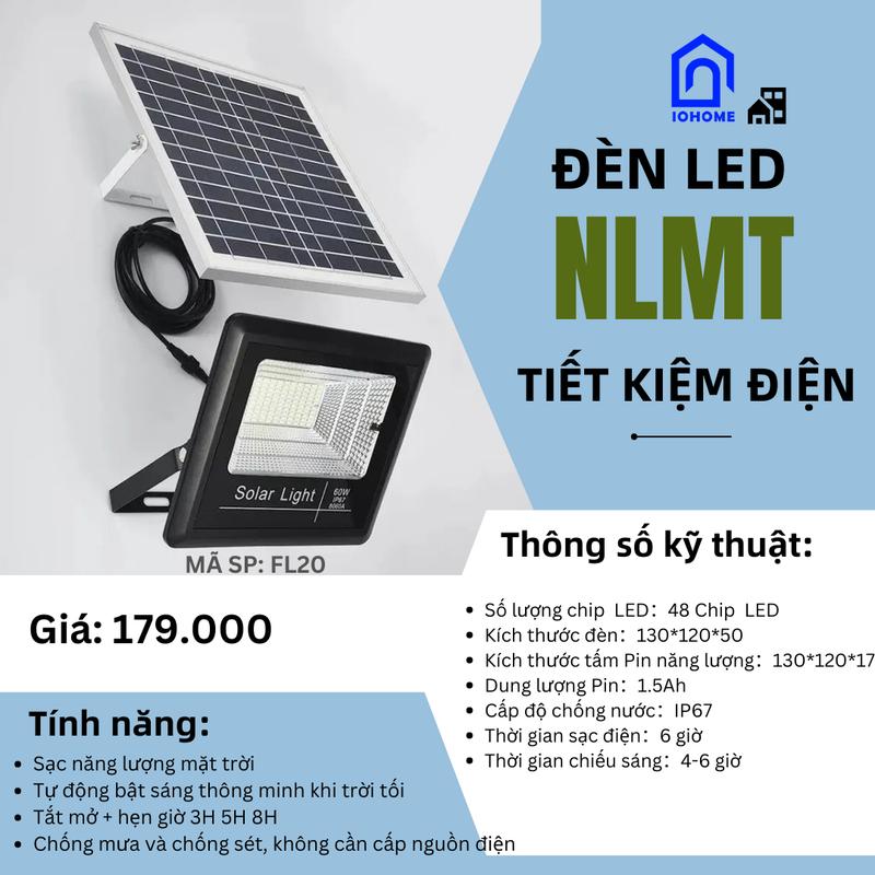 Đèn pha năng lượng mặt trời chính hãng FL20 - Tiết kiệm điện- Ip67- dung lượng pin 1.5Ah 10W trong nhà, ngoài trời den nang luong mat troi 0