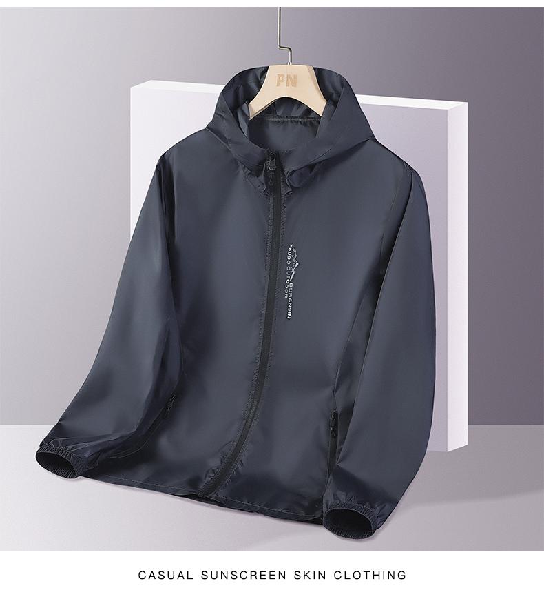 Product Introduction of Summer New Ice Silk Hooded Sunscreen Clothing Thin Section Of Ultraviolet Breathable Printed Jacket Fashion Outdoor Men's 6