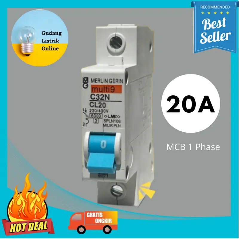 MCB MERLIN GERIN BIRU 2A 4A 6A 10A 16A 20A 25A 32A 40A 50A 63A MULTI9 2 4 6 10 16 40 AMPERE Kotak 2