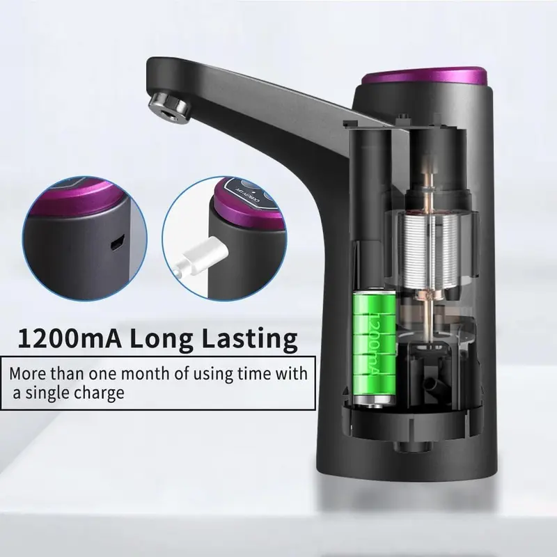 USB Rechargeable Water Dispenser, Portable Electric Water Bottle Pump, Multipurpose Dispenser for Home Camping 6