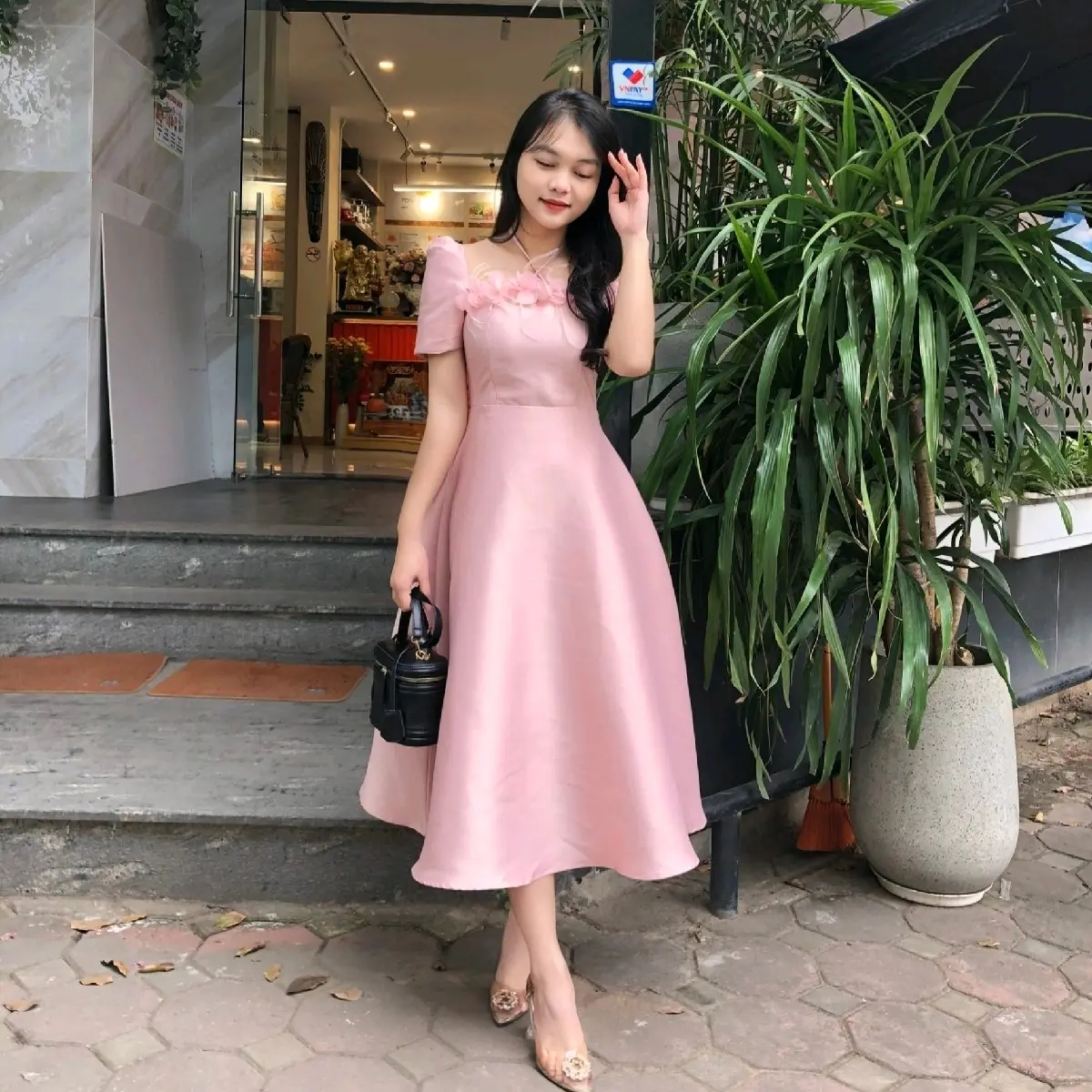ND38 Nga Design váy cho con bú đi tiệc chất liệu tapta nhiều màu đẹp sang trọng Váy Bầu Đầm Bầu