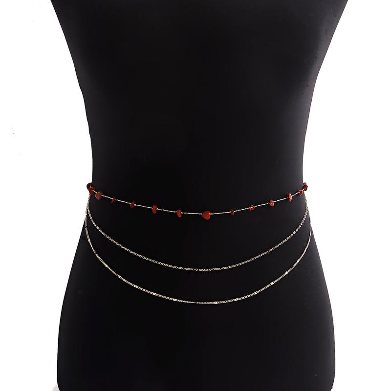Waist Chain Multi Circle Faux Turquoises Jewelry Bohemian Adjustable for Daily Wear 8
