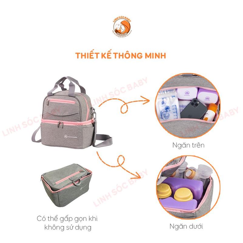 Bộ bảo quản sữa mẹ, giữ lạnh sữa mẹ đến 14 giờ, túi giữ nhiệt, balo đa năng giữ nhiệt, đá khô và bình trữ sữa 3