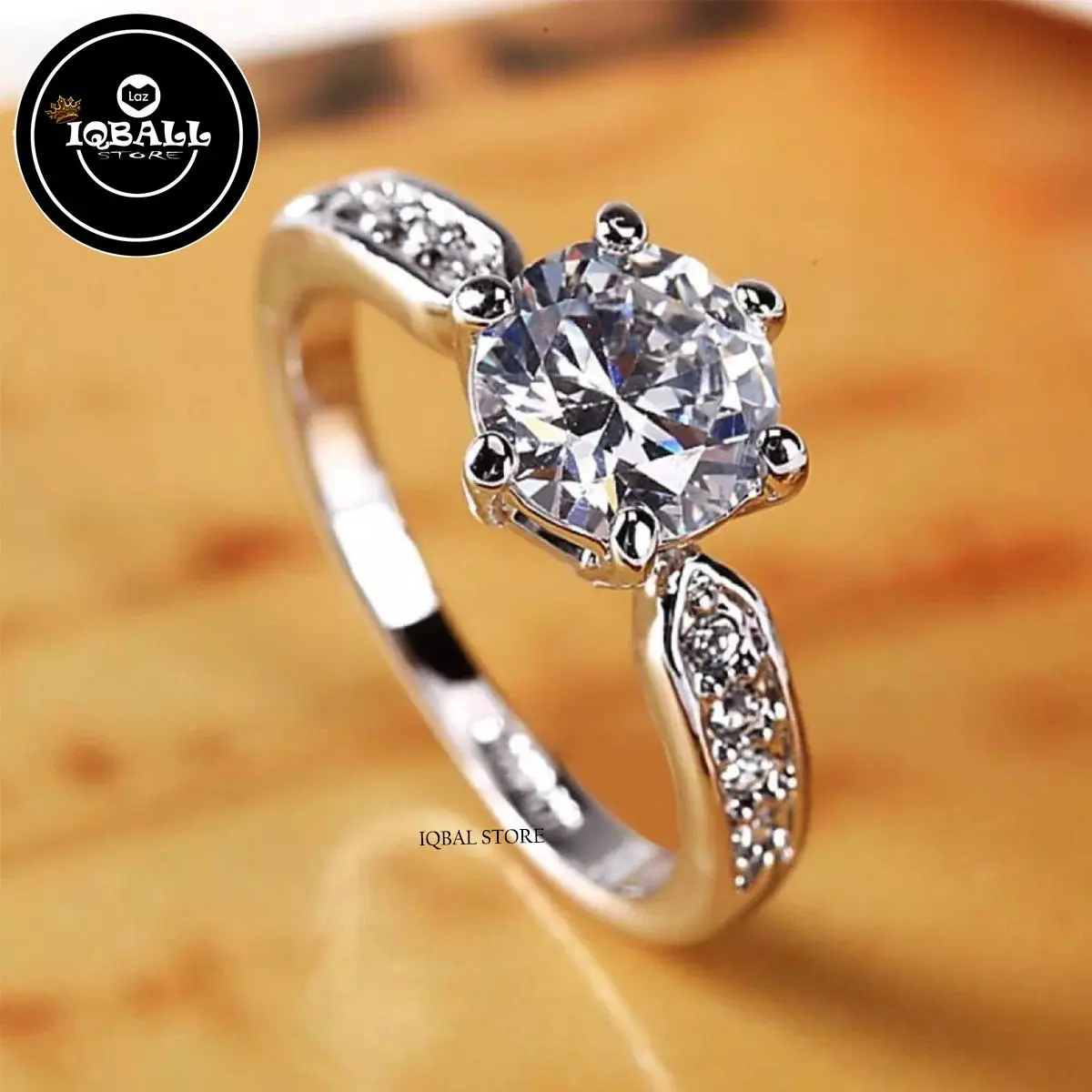 Cincin Silver pmata Putih Wanita Anti Karat / Asesoris Wanita / Cincin pmata Tittanium Wanita Terlaris rosegold harian rose gold 6cm skena