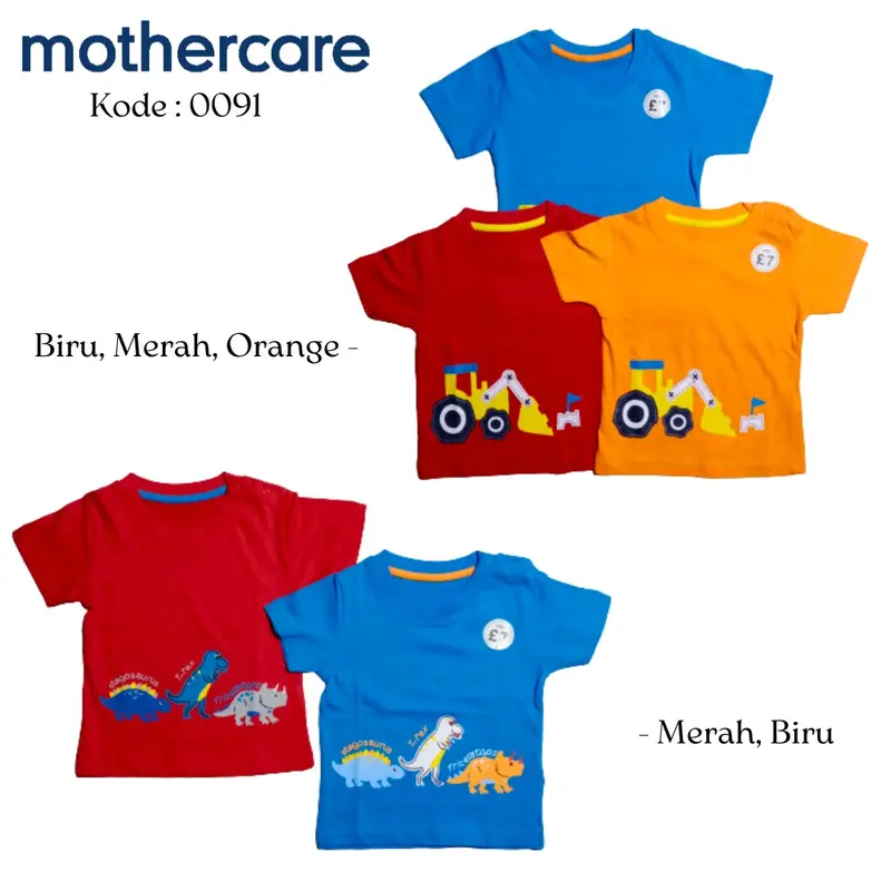 Promo Kaos Anak Laki - Laki Atasan Pendek Pakaian Anak Usia 3 Bulan - 18 Bulan 1