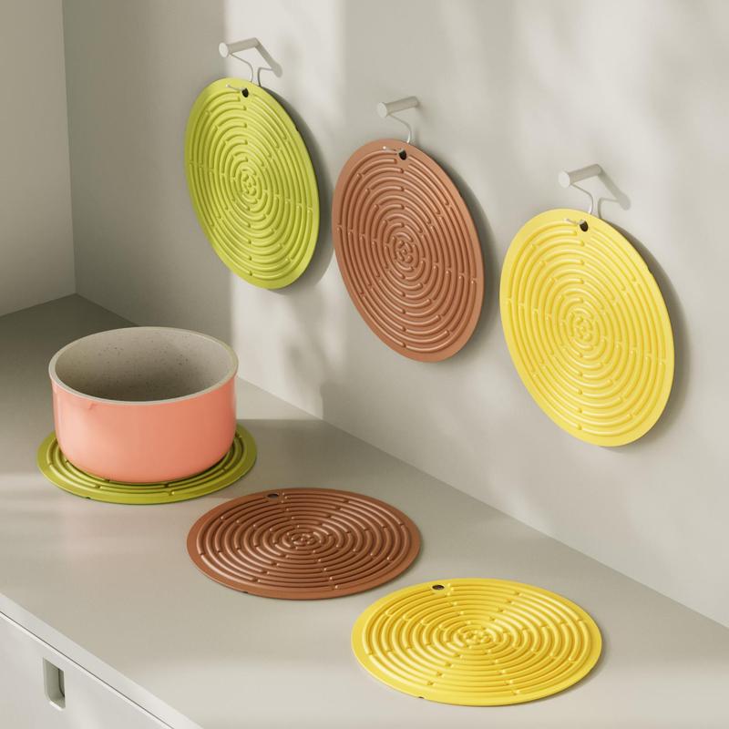 Round Heat Resistant Placemat, 3pcs Non-slip Table Mat, Decorative Placemat for Home Kitchen Dining Room, Kitchen Accessories 0