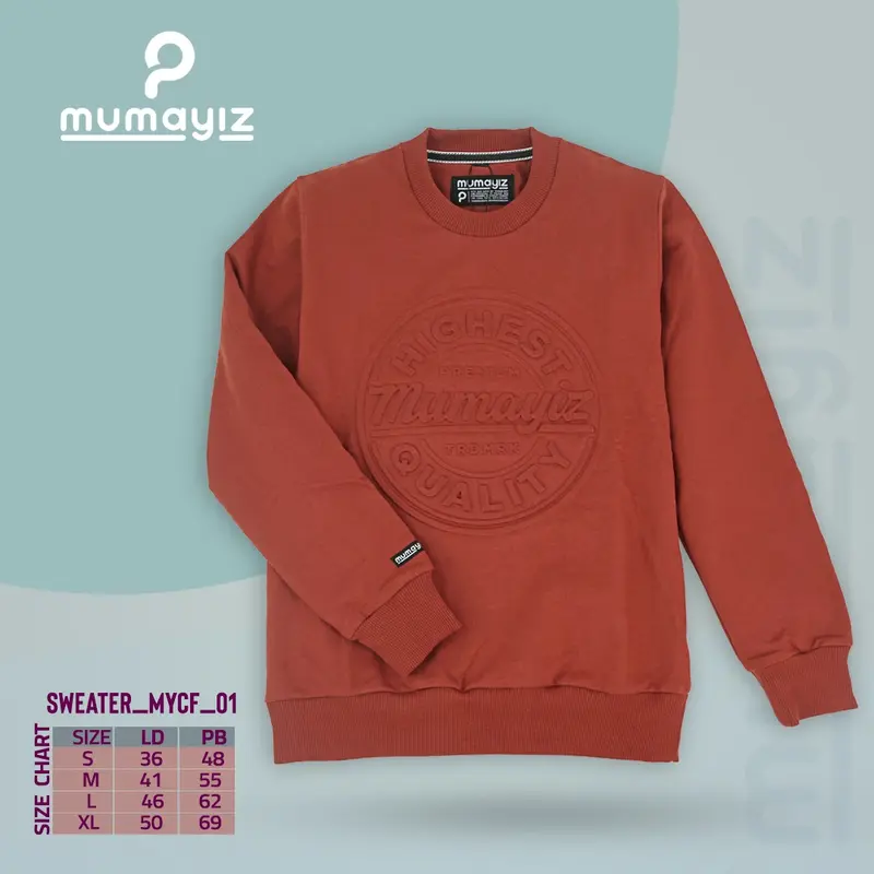 MUMAYIZ | Sweater CREEWNECK  EMBOSS anak dan Anak Remaja usia 4-15 tahun sweater  anak 1