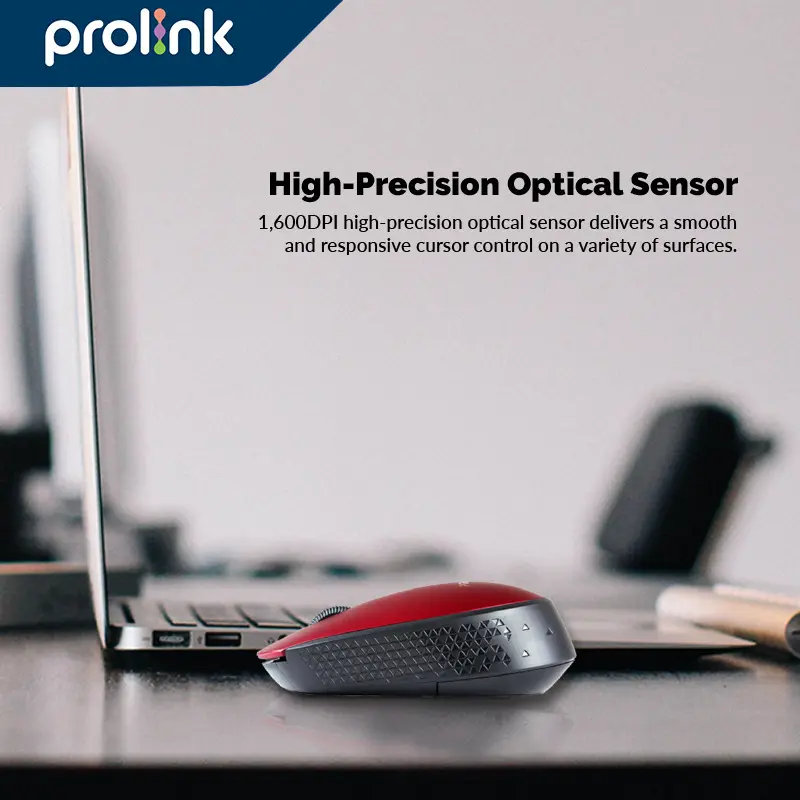 Prolink Mouse Wireless FREE Battery l 3 buttons l USB Optical 1600DPI 3