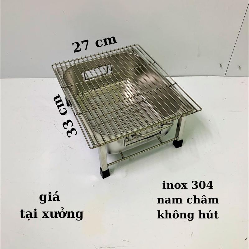 Bếp nướng thịt BBQ, bếp nướng thịt inox không gỉ, bếp nướng thịt than hoa, bếp nướng thịt 33 * 27 cm