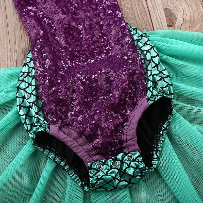Baby Girls Summer Clothes Set Sleeveless Lace-up Mermaid Romper with Tulle Tutu Skirt + Headband 2Pcs Casual Beach Outfits 5