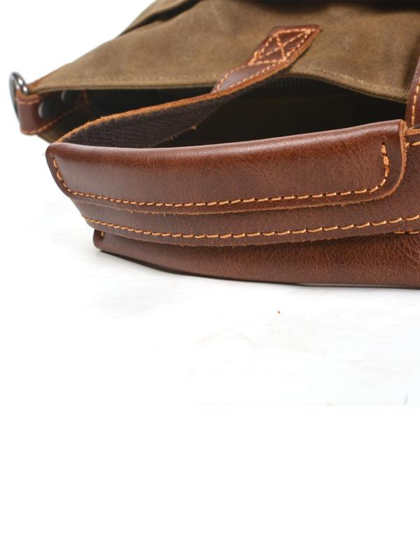 Men's Casual Plain Zipper Tote Bag, Fashionable Vintage Canvas Shoulder Bag for Daily Used, Casual Trendy Versatile High-quality Daily Commuting Bag 6