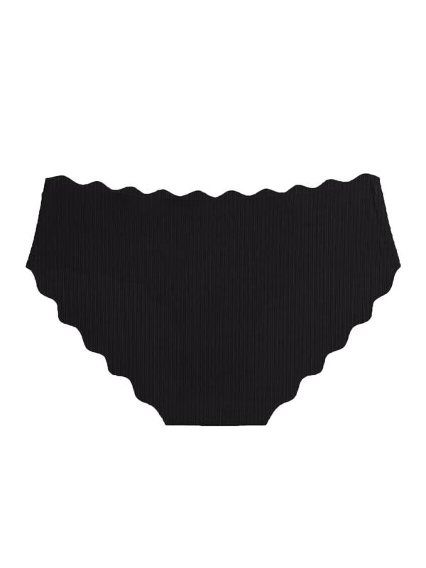 Women's 6pcs Minimalist Solid Scallop Trim Panty, Lady Basic Soft Comfort Seamless Knickers for Daily Wear All Seasons, Womenswear Underwear 2