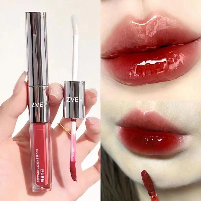  Son Môi Hai Đầu Son Kem Lì Son Môi Tráng Men 2 Trong 1 Dưỡng Ẩm Son Bóng Tráng Gương Son Kem Băng Trong Suốt Lâu Trôi Dưỡng Ẩm Dưỡng Ẩm Son Môi Bùn Làm Căng Mọng Trang Điểm Môi  Thanh Toán Khi Nhận Hàng  