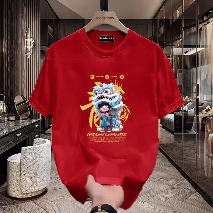 Product Introduction of Short sleeved new summer loose fashion brand T-shirt versatile casual printed pure cotton round neck short sleeved top 3