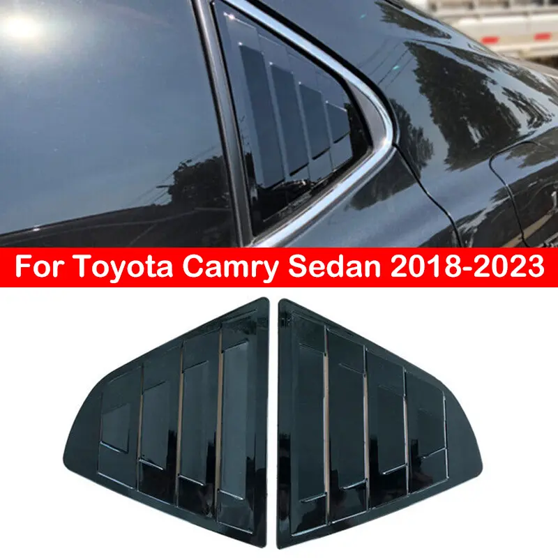 For Toyota Camry Sedan 2018 2019 2020 2021 2022 2023 Car Rear Louver Window Side Shutter Cover Trim Sticker Vent Scoop ABS Auto
