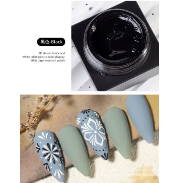 Monja Embossed Glue Gel for Embossed Design Gel Nail Art 5g 4