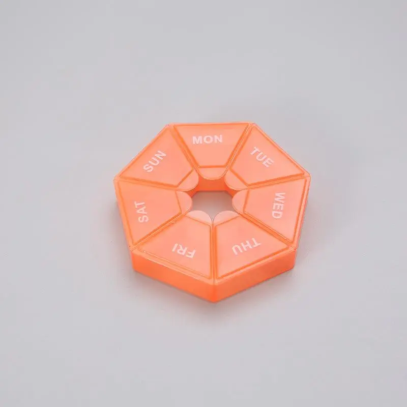 7-compartment Pill Box, 1 Count Random Color Lightweight Mini Portable Pill Container, One-week Pill Box for Travel, Spring Home Accessories, Travel Accessories 8