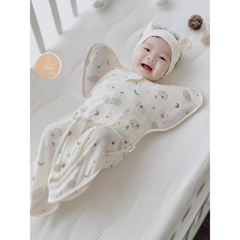 Nhộng Chũn Thông Hơi Xuất Hàn Giúp Bé Ngủ Ngon Nhiều Họa Tiết Đáng Yêu, Khóa 2 Chiều, Co Giãn Và Mềm Mát (Mới) Cho Bé