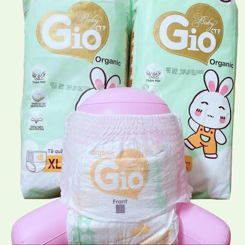 Bỉm quần 100 miếng BabyGio Organic sỉ từ 1 bịch cho bé từ 5-23kg Tả em bé Voi size M tới 3Xl gio 100