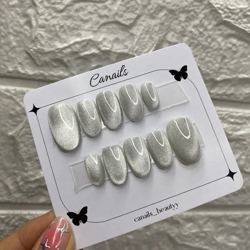 Kuku Palsu Cat Eye | Press On Nails | Custom Fake Nails | Hand Made | Nail Art Murah 4