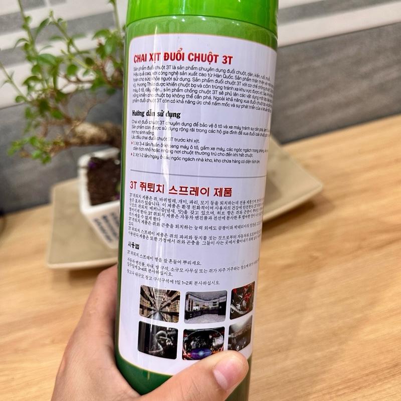 Chai xịt đuổi chuột sinh học 3T 450ml, thành phần từ thiên nhiên đuổi sạch chuột &côn trùng các loại 5