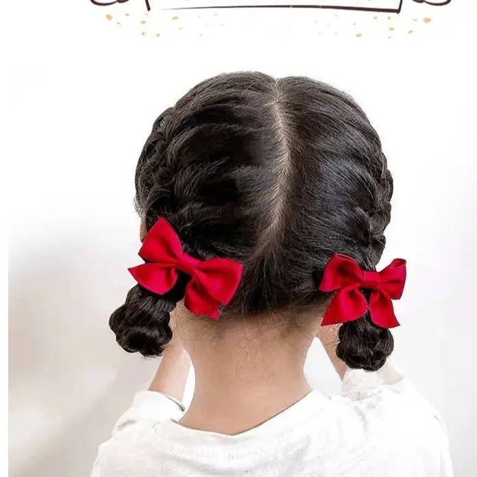 Set 2 chiếc kẹp tóc công chúa cho bé gái Hàn Quốc, phụ kiện kẹp tóc hình nơ dễ thương cho trẻ em 3