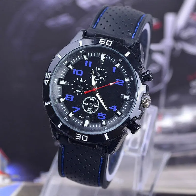 Jam Tangan Silikon GT, Kalis Air, Uniseks, dengan Bayangan Dalam Hitam, Jam Tangan Mekanikal Kereta Sukan, Jualan Panas, Sesuai untuk Perdagangan Luar Negeri, Jam Tangan Sukan