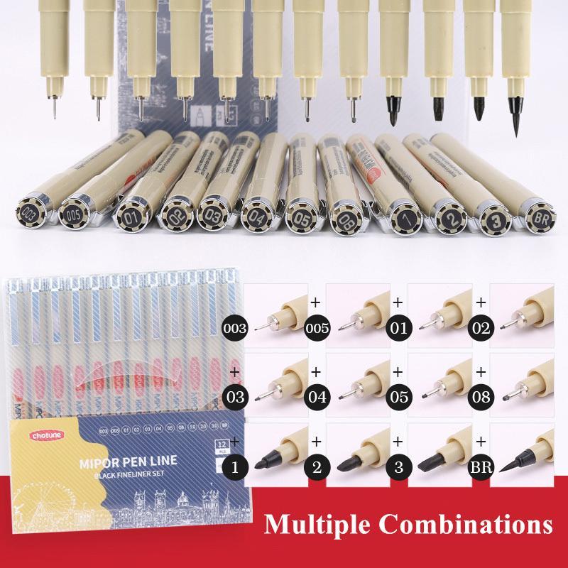 Bút Đánh Dấu Mạ Viền Đen, Bút Manga, Đồ Dùng Nghệ Thuật, Không Thấm Nước, Phác Thảo, Bút Sakura Pigma Micron, Bút Lót Sắc Tố, Văn Phòng Phẩm Nhật Bản