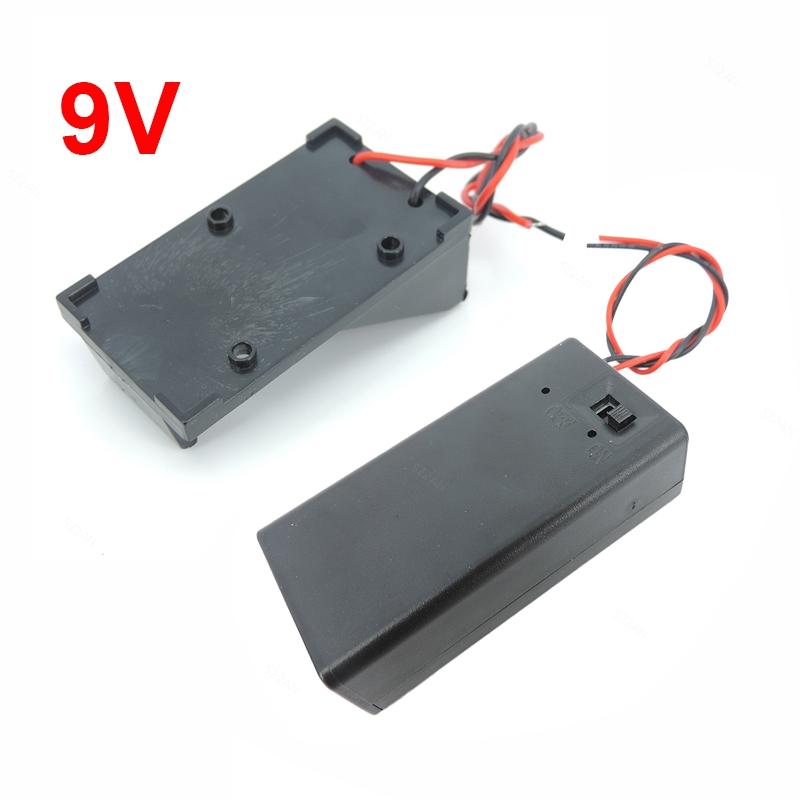 9 Volt Box Pack Power Toggle Black 9V Battery Holder with ON/OFF Switch ...