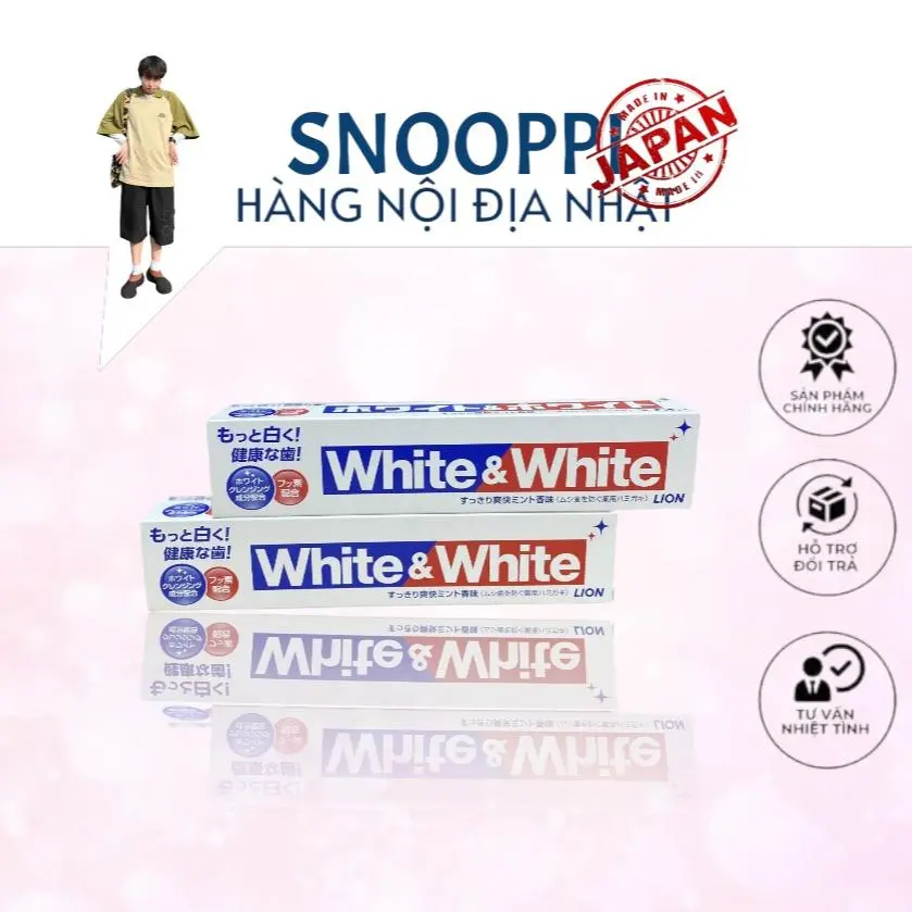 (Combo  2 typ) Kem đánh răng White and White