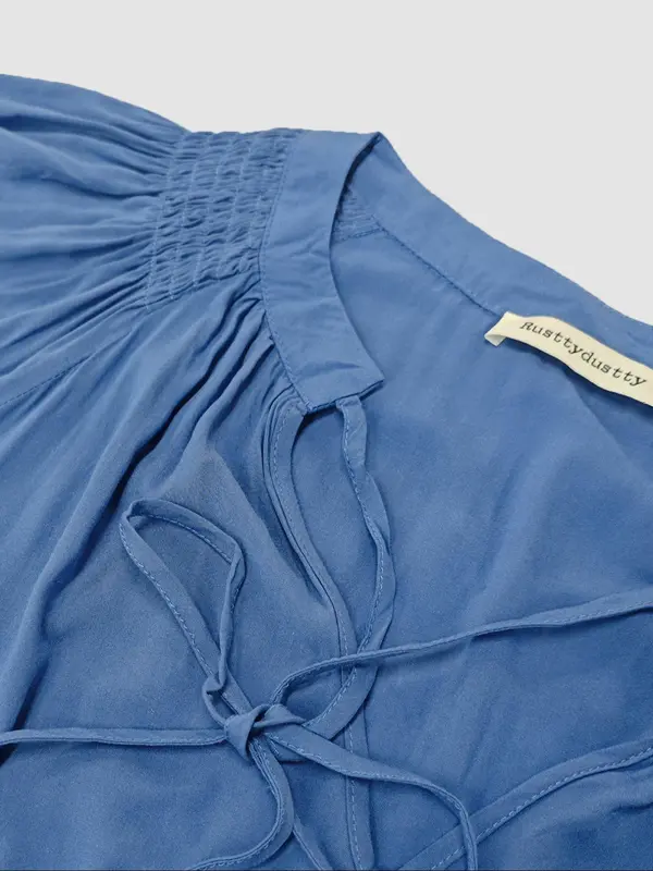 【Plus Size】Solid Color Tie Neck Split Side Dress, Casual Half Sleeve Long Dress for Daily Wear, Women's Plus Clothing for All Seasons 6