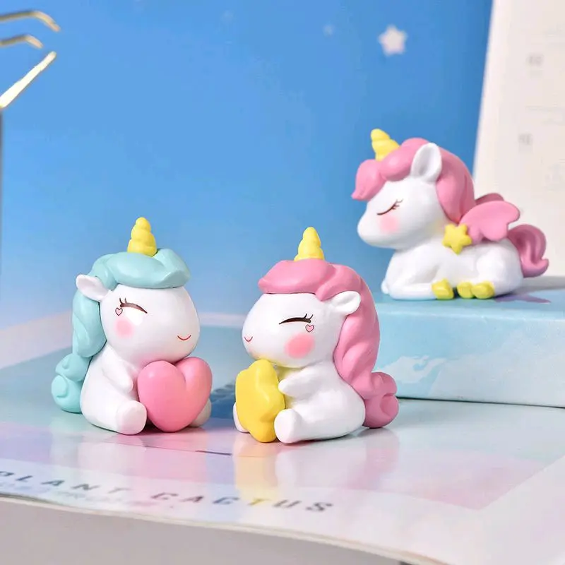 Cake Topper Ornamen Unicorn - Hiasan Ulang Tahun Karakter Unicorn - Mainan Anak Unicorn 4