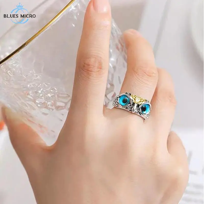 NAUSA Cincin Keren Pria Wanita Cincin Mata Burung Hantu Rings Owl Adjustable Bisa COD 1