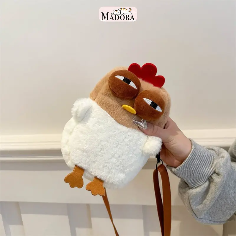 Madora Tas Selempang Anak Sling Bag HP Gadget Crossbody Shoulder Bag Cikin Rooster Lucu Mata Bengkak 5
